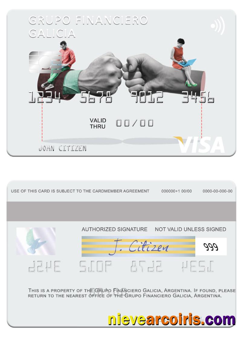 Argentina Grupo Financiero Galicia visa card